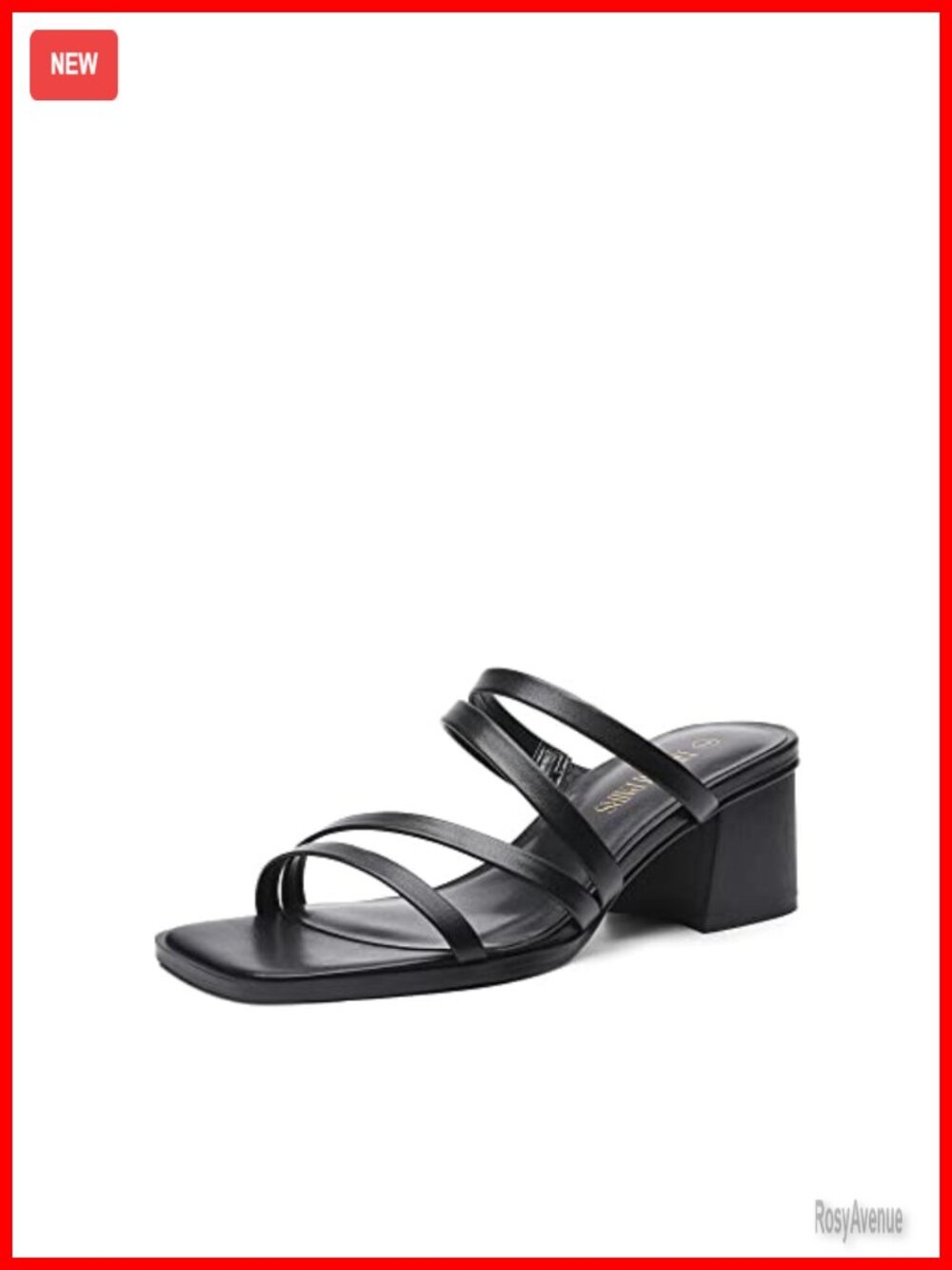 Women's Block Heel Sandals Square Toe Asymmetric Strap Faux Leather